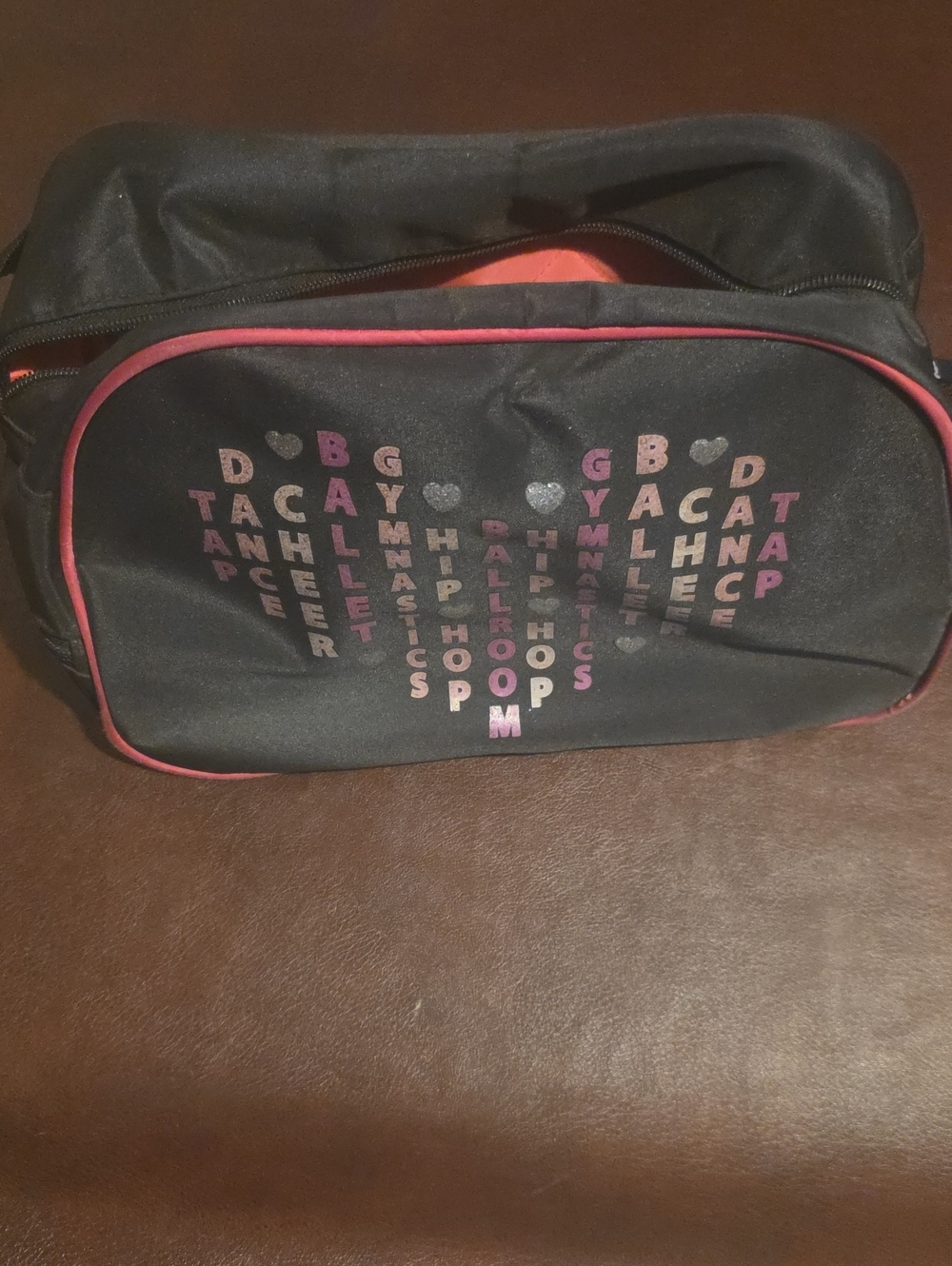 Black and Pink Zip Dance Bag.